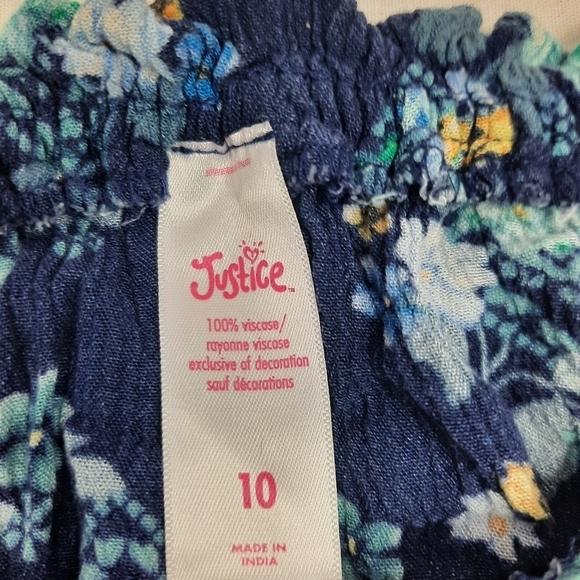 Justice 3/4 Bell Sleeve Floral Peasant Blouse Crochet Tassle‎ Size 10 Girls - Picture 6 of 6